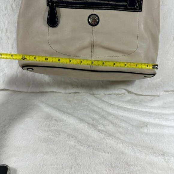 Vintage Coach Laura Leather Spectator Carryall Hand Bag Tote Off White Bone - Picture 15 of 16